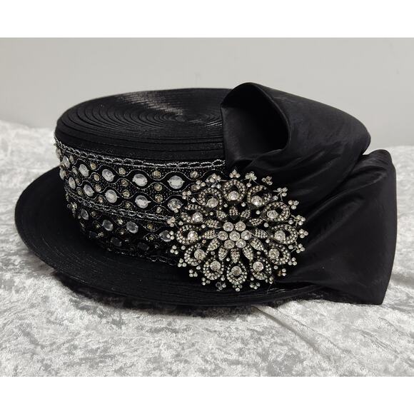 Whittall & Shon Black & Rhinestones Womens Couture Hat main image 4